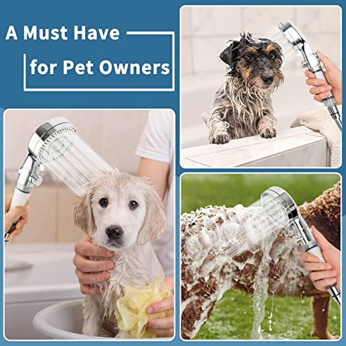 Klleyna Filter Dog Shower-Attachment for Bathtub-Faucet - ON/OFF Shower Head Attaches to Tub Spout, Pet Wash Hose Sink Sprayer (5 Adapters), Bathroom Kitchen Tap Extension for Hair Washing & Baby Bath