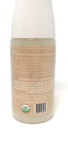 PetPotion No Rinse, Waterless, Spray Misting Shampoo for Dogs| USDA Organic| Reusable & Refillable (Calm - Vanilla Scented - 5.5 oz)
