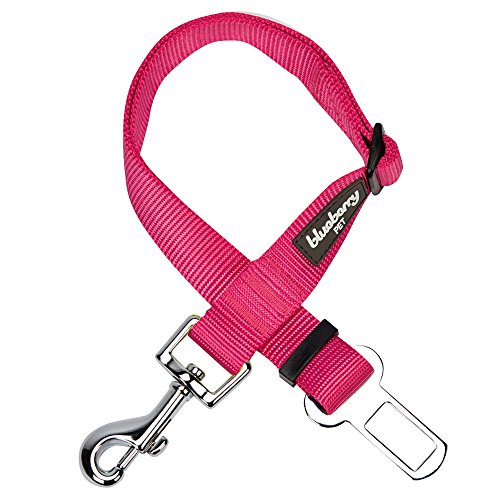 Blueberry Pet Essentials Classic Dog Seat Belt Tether for Dogs Cats, French Pink, Durable Safety Car Vehicle Seatbelts Leads Use with Harness