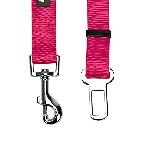 Blueberry Pet Essentials Classic Dog Seat Belt Tether for Dogs Cats, French Pink, Durable Safety Car Vehicle Seatbelts Leads Use with Harness