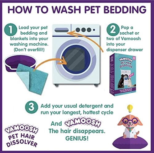 Vamoosh Pet Hair Dissolver 3 x 100g (1 Box) Pet Hair Remover for Washing Machines
