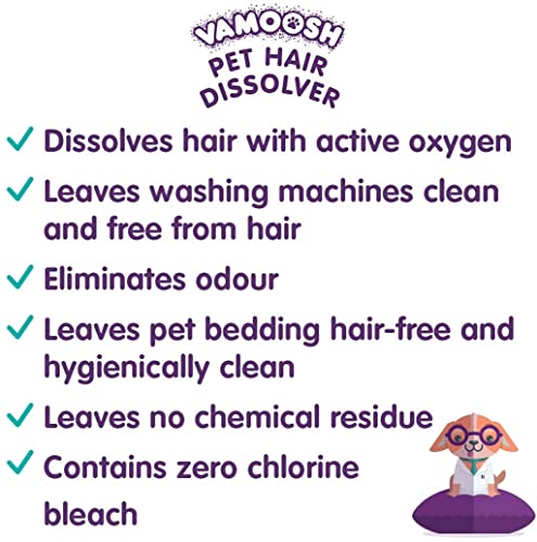 Vamoosh Pet Hair Dissolver 3 x 100g (1 Box) Pet Hair Remover for Washing Machines