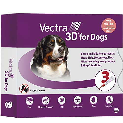 Vectra 3D (Red) 3pk Flea & Tick Control for Dogs Over 95lbs