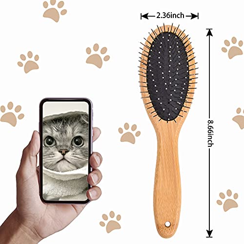 KylePet Dog Cat Brush, Pet Brushes For Dogs Pet Slicker Brush With Bamboo Handle For Dogs And Cats Long Hair Pets Grooming Comb For Removing Shedding