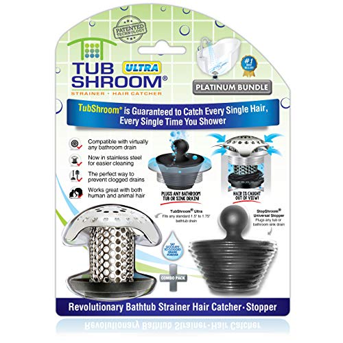 TubShroom Ultra Revolutionary Bath Tub Drain Protector Hair Catcher/Strainer