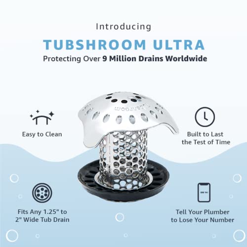 TubShroom Ultra Revolutionary Bath Tub Drain Protector Hair Catcher/Strainer
