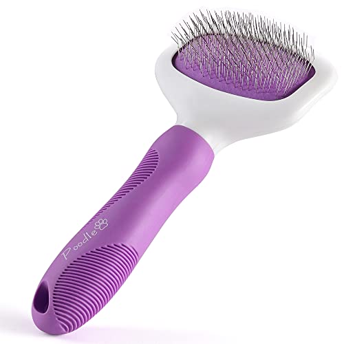 Poodle Pet Slicker Brush for Small and Large Dogs Pet Hair Remover with Rotating Head | Effectively and Effortlessly Removes Tangles, Mats, and Loose Hair | for Short or Long Hair(Grooming Brush)