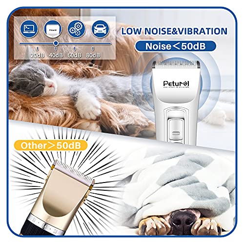 Petural Pet Hair Clippers-Dog Grooming Clippers Powerful-3 Speed Cordless Dog Clippers for Grooming Rechargeable-Professional Dog Trimmers Clippers-Heavy Duty for Small/Medium/Large Dogs&Pets