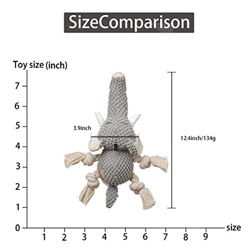 Plush Dog Toy, Squeaky Interactive Puppy Dog Toys with Crinkle Paper, Durable Chew Toys for Small and Medium Dogs with Elephant Shape