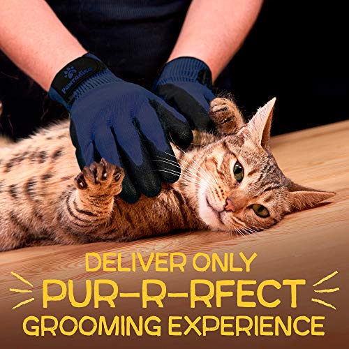 Pet Grooming and Bathing Gloves - Effective Pet Hair Remover for Cats, Dogs & Horses - Long & Short Fur - Gentle Brush for Your Pets