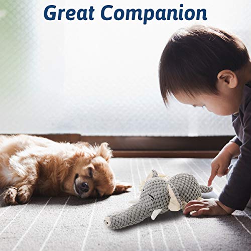 Plush Dog Toy, Squeaky Interactive Puppy Dog Toys with Crinkle Paper, Durable Chew Toys for Small and Medium Dogs with Elephant Shape