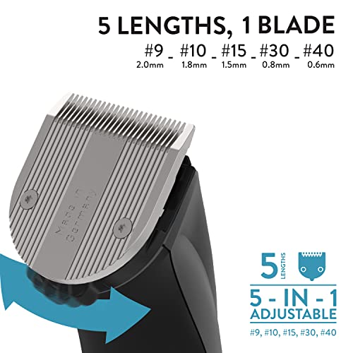 WAHL Professional Animal Creativa Cordless Dog, Cat, Pet, and Horse Clipper with 5-in-1 Adjustable Blade, Black (#41876-0430)