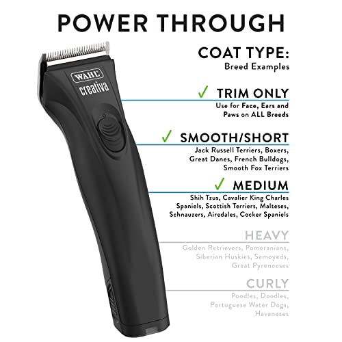 WAHL Professional Animal Creativa Cordless Dog, Cat, Pet, and Horse Clipper with 5-in-1 Adjustable Blade, Black (#41876-0430)