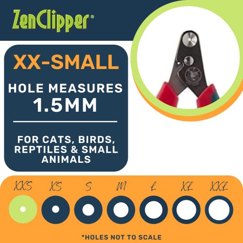 Zen Clipper Pet Nail Clippers for Cats, Birds, Reptiles and Small Animals â The Worry-Free Grooming Nail Clippers, Avoid Painful Overcutting â Stress, Injury-Free Nail Cutting â 1.5mm Hole