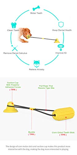 Ultra Bite Resistant Dog Tug Pull Toy Corn Shaped Suction Cup Dogs Supplies Puppy Toys Pet Molar Ball New Material Toothbrushâ¦
