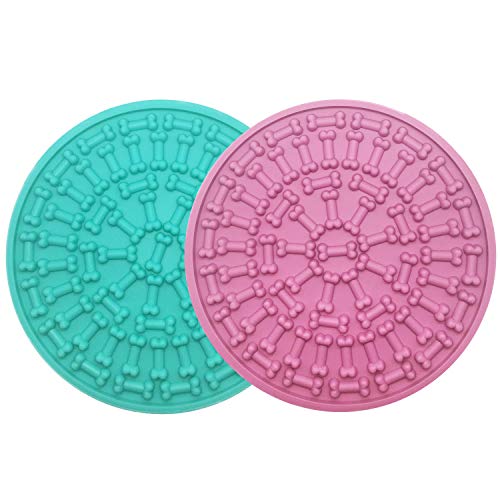 Pet Lick Mat Pad For Grooming, Anxiety, Washing In Shower And Bath Tub, Lick Mats For Dogs, With Super Suction Cup Hold, Licking Mat For Dogs Large And Small, Helps Wash Your Buddy And Doggie Training