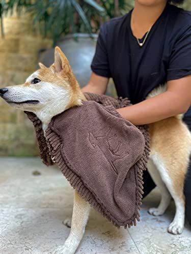 Tuff Pupper Large Dog Shammy Towel | Ultra Absorbent | Durable 35 x 15 Size for Dogs of All Breeds | Quick Drying Chenille Fabric | Designed for Indoor and Outdoor Use | Machine Washable