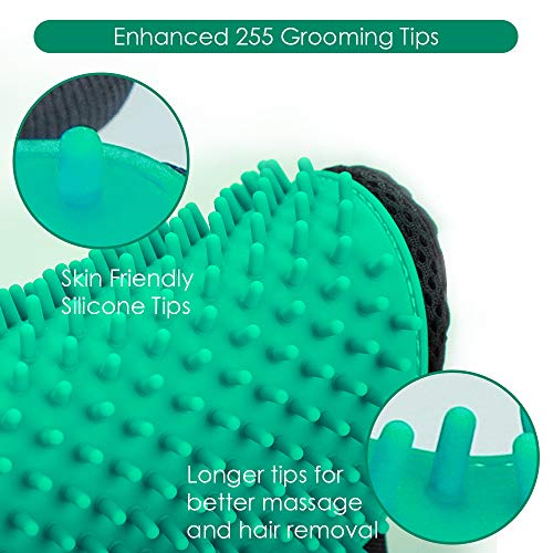 Pet Grooming Gloves: Enhanced Deshedding for Dogs & Cats
