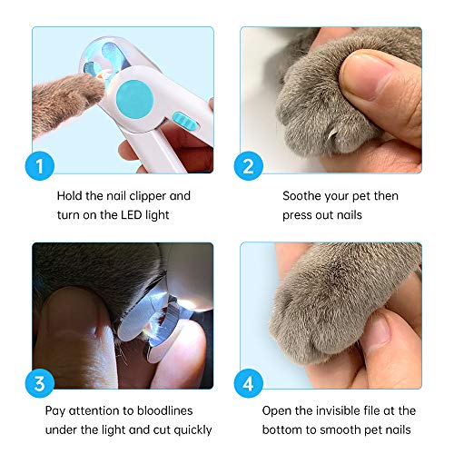 UmaUbaby LED Light Pet Nail Clippers for Dogs Cats with Quick Safety Guard to Avoid Over Cutting, Professional Grooming Tool for Large and Small Animals