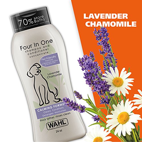 Wahl 4-In-1 Calming Pet Shampoo â Cleans, Conditions, Detangles, & Moisturizes with Lavender Chamomile