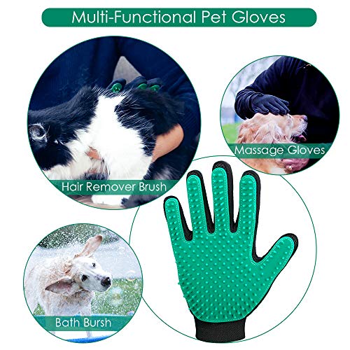 Pet Grooming Gloves: Enhanced Deshedding for Dogs & Cats