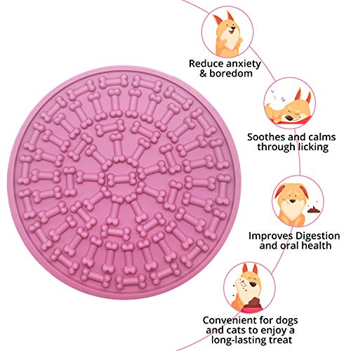 Pet Lick Mat Pad For Grooming, Anxiety, Washing In Shower And Bath Tub, Lick Mats For Dogs, With Super Suction Cup Hold, Licking Mat For Dogs Large And Small, Helps Wash Your Buddy And Doggie Training