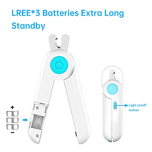 UmaUbaby LED Light Pet Nail Clippers for Dogs Cats with Quick Safety Guard to Avoid Over Cutting, Professional Grooming Tool for Large and Small Animals