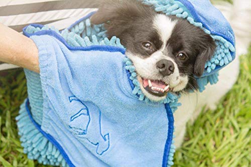 Tuff Pupper Large Dog Shammy Towel | Ultra Absorbent | Durable 35 x 15 Size for Dogs of All Breeds | Quick Drying Chenille Fabric | Designed for Indoor and Outdoor Use | Machine Washable