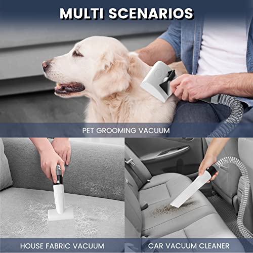 PETTOM Dog Grooming Kit 2.5L Large-Capacity, Dog Vacuum Brush for Shedding Grooming, Low Noise 5 Pet Grooming Tools for Dogs Cats (Dog Grooming Kit)