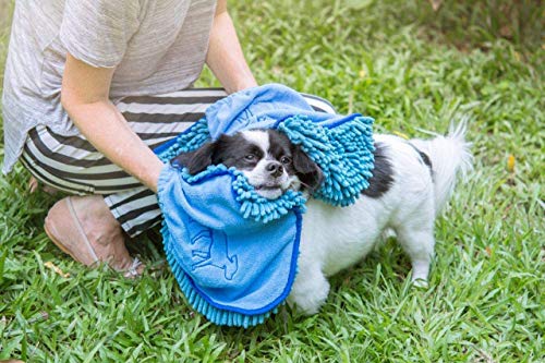 Tuff Pupper Large Dog Shammy Towel | Ultra Absorbent | Durable 35 x 15 Size for Dogs of All Breeds | Quick Drying Chenille Fabric | Designed for Indoor and Outdoor Use | Machine Washable
