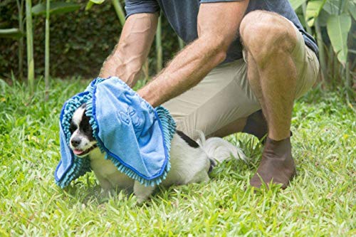 Tuff Pupper Large Dog Shammy Towel | Ultra Absorbent | Durable 35 x 15 Size for Dogs of All Breeds | Quick Drying Chenille Fabric | Designed for Indoor and Outdoor Use | Machine Washable