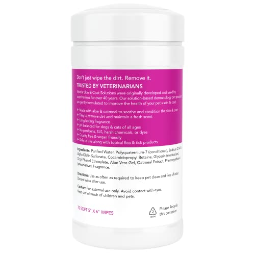 Nootie Waterless Shampoo Wipes For Dogs & Cats-Long Lasting Fragrances-Sold In Over 3000 Vet Clinics-Made In U.S.A. 70 Count