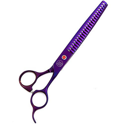 Moontay Professional Dog Grooming Scissors Set, 7 Inch/8 Inch Pet Grooming Scissors Chunkers Shears for Dog, Curved Dog Grooming Scissors, Thinning Shears for Dog with Grooming Comb