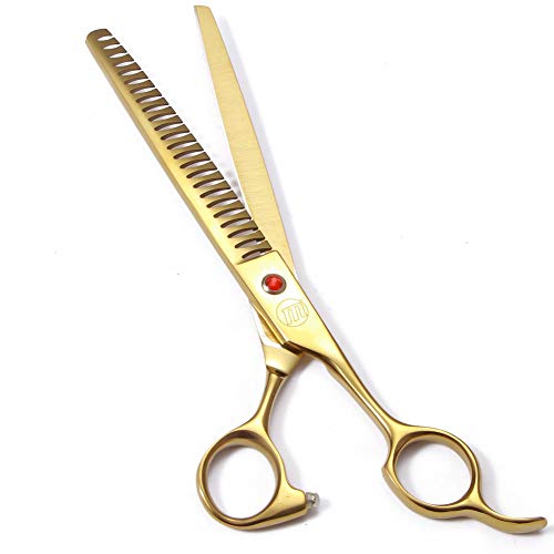 Moontay Professional Dog Grooming Scissors Set, 7 Inch/8 Inch Pet Grooming Scissors Chunkers Shears for Dog, Curved Dog Grooming Scissors, Thinning Shears for Dog with Grooming Comb