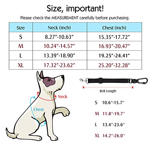 Pawaboo Dog Safety Vest Harness, Pet Car Harness Vehicle Seat Belt with Adjustable Strap and Carabiner, Easy Control for Driving Traveling Safety for Small Medium Dogs Cats, Extra Large, Purple Marble