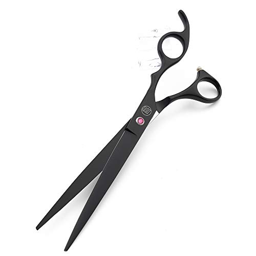 Moontay Professional 8.0" Dog Grooming Scissors Set, 4-pieces Straight, Upward Curved, Downward Curved, Thinning/Blending Shears for Dog, Cat and Pets, JP Stainless Steel, Black