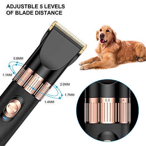 NPET Dog Grooming Clippers, Professional Quiet Dog Grooming Kit, Rechargeable Pet Hair Clippers for Dogs, Cats with Thick & Heavy Coats