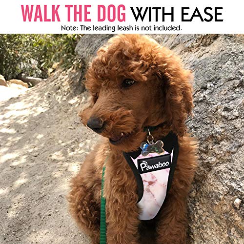 Pawaboo Dog Safety Vest Harness, Pet Car Harness Vehicle Seat Belt with Adjustable Strap and Carabiner, Easy Control for Driving Traveling Safety for Small Medium Dogs Cats, Extra Large, Purple Marble