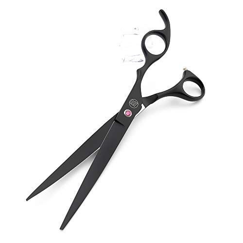 Moontay Professional 8.0" Dog Grooming Scissors Set, 4-pieces Straight, Upward Curved, Downward Curved, Thinning/Blending Shears for Dog, Cat and Pets, JP Stainless Steel, Black