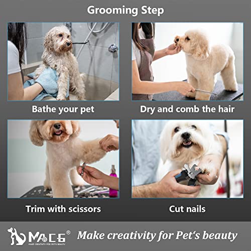 MAOCG Dog Grooming Scissors Set, Safety Round Blunt Tip Grooming Tools, Professional Curved,Thinning,Straight Scissors with Comb,nail cliper and nail file,Grooming Shears for Dogs and Cats.