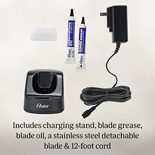 Oster Professional Cordless Turbo A5 Animal Clipper with Lithium-Ion Battery, Detachable Blade, Blue for dogs