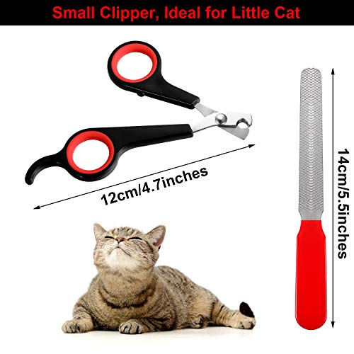 Mudder 4 Pieces Dog Nail Clippers Kit Dog Cat Pets Nail Clippers and Trimmers with Safety Guard to Avoid Over Cutting and Nail File for Large and Small Animals (Black and Red)