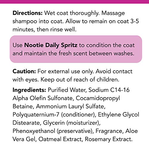 Nootie - Pet Shampoo for Sensitive Skin -Â Revitalizes Dry Skin & Coat - Natural Ingredients - Soap, Paraben & Sulfate Free - Cleans & Conditions