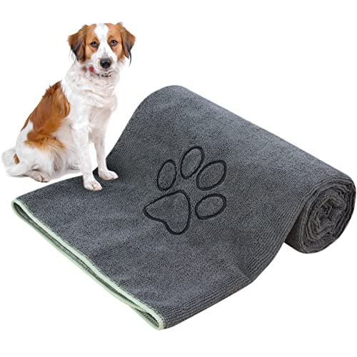 KinHwa Dog Towel Super Absorbent Pet Bath Towel Microfiber Dog Drying Towel for Small, Medium, Large Dogs and Cats
