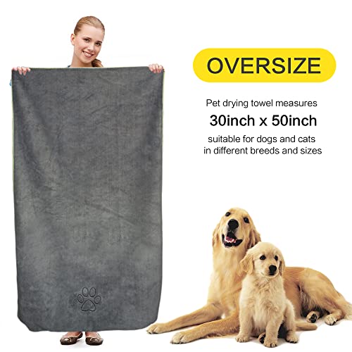 KinHwa Dog Towel Super Absorbent Pet Bath Towel Microfiber Dog Drying Towel for Small, Medium, Large Dogs and Cats