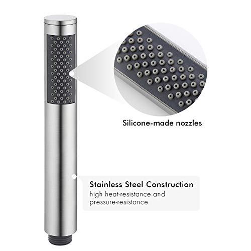 KES Bathroom Handheld Shower Head with Extra Long Hose and Bracket Holder Brushed Stainless Steel, LP150-BS