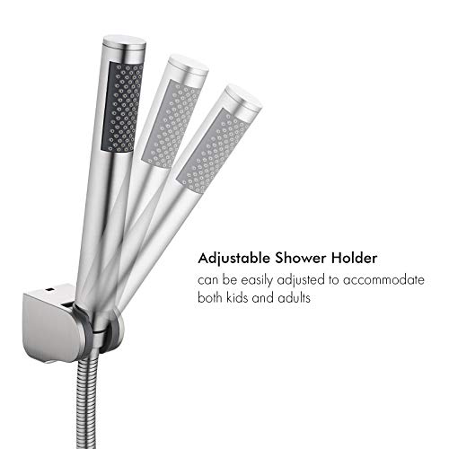 KES Bathroom Handheld Shower Head with Extra Long Hose and Bracket Holder Brushed Stainless Steel, LP150-BS
