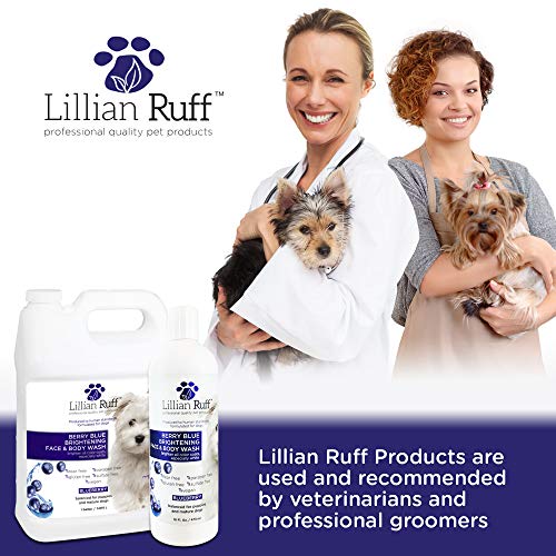 Lillian Ruff Berry Blue Brightening Face and Body Wash for Dogs and Cats - Tear Free Blueberry Shampoo - Remove Tear Stains, Hydrate Dry Itchy Skin, Add Shine & Luster to Coats - Made in USA (Gallon)