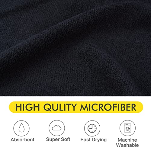 KinHwa Dog Towel Super Absorbent Pet Bath Towel Microfiber Dog Drying Towel for Small, Medium, Large Dogs and Cats 30inch x 50inch Black