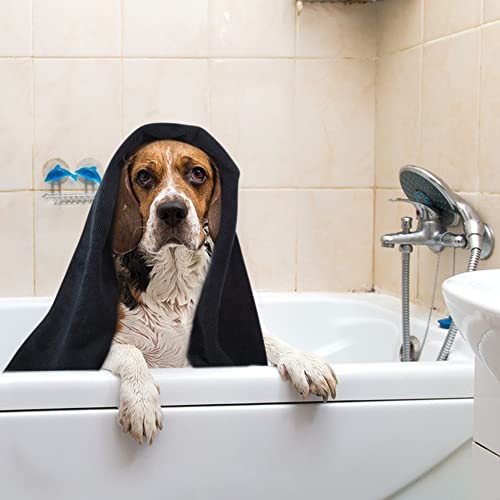 KinHwa Dog Towel Super Absorbent Pet Bath Towel Microfiber Dog Drying Towel for Small, Medium, Large Dogs and Cats 30inch x 50inch Black